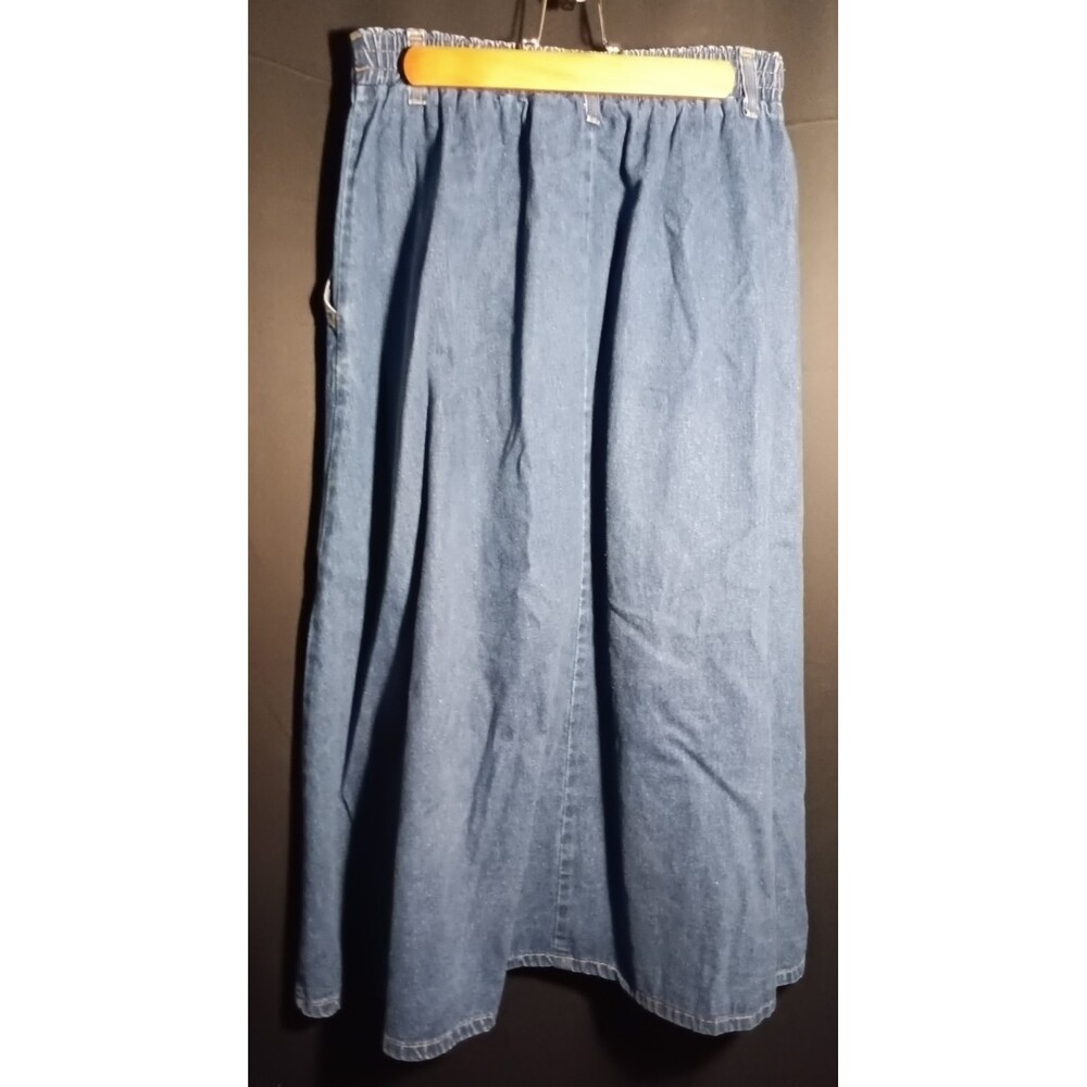 VTG American Profile Button‑Front Denim Midi Skirt Women’s Size 12 USA Made - Picture 4 of 4